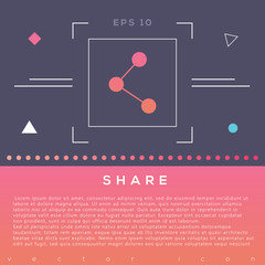 Share icon design on modern flat background