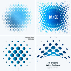 Set of Abstract vector blue design rounds