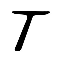 Capital letter T painted by brush isolated on white background