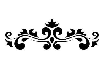 Ornamental divider. Black vintage decoration element