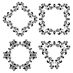 Black vintage frames with floral elements