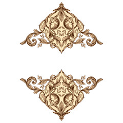 Vector baroque of vintage elements for design. 