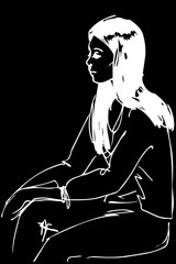 sketch for a portrait of a young girl