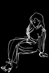 sketch for a portrait of a young blonde