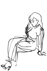 sketch for a portrait of a young blonde