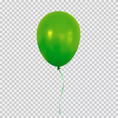 Fotobehang Green helium balloon isolated on transparent background. © fosin