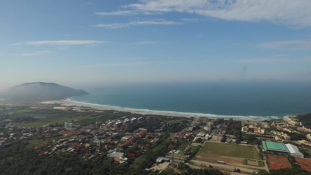 Aerial view Costao do santinho Beach in Florianopolis, Brazil. July, 2017.