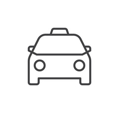 Taxi line icon, outline vector sign, linear style pictogram isolated on white. Symbol, logo illustration. Editable stroke. Pixel perfect vector graphics