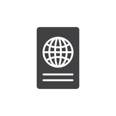 International passport icon vector, filled flat sign, solid pictogram isolated on white. Symbol, logo illustration. Pixel perfect vector graphics