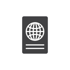 International passport icon vector, filled flat sign, solid pictogram isolated on white. Symbol, logo illustration. Pixel perfect vector graphics