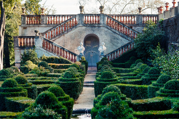 Desvalls Palace at Labyrinth Park in Barcelona - obrazy, fototapety, plakaty