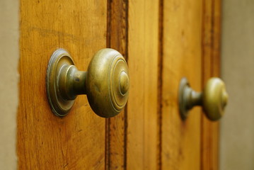Front double door brass door knobs