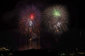 Fototapeta na wymiar Sorrento, Italy; fireworks at sea.