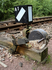 Fototapeta na wymiar Weiche, Detail einer Weiche, Eisenbahn, Transport 