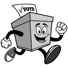 Ballot Box Running Illustration