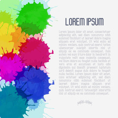 Bright watercolor background with paint blots. Vector illustration.