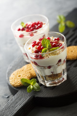Dessert with biscuits and cream