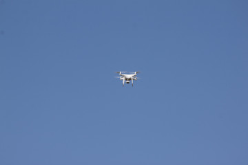 Drone white color on the sky