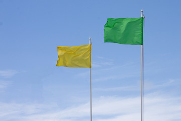 Flag yellow and green for sport day.
