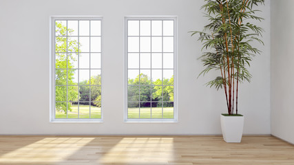 
Modern bright interiors. 3D rendering