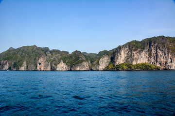Fototapeta na wymiar Phi Phi Islands are a small archipelago in the Andaman Sea, belonging to the Thai province of Krabi in the south of the country