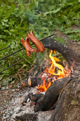 Sausages on a stick