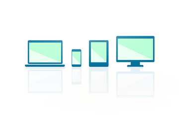 Responsive Web Design Flat Icon Set Illustration