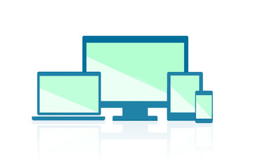 Responsive Web Design Flat Icon Group Illustration