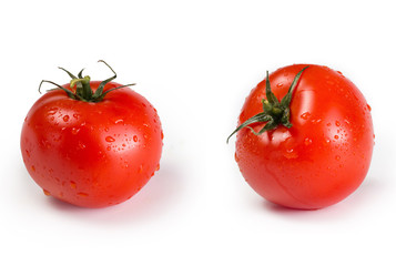 two tomato isolated on the white background