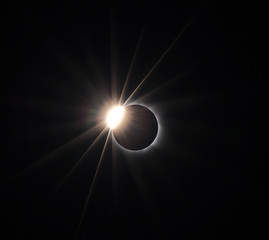 Total solar eclipse, photograph of the phenomenon, Fiji Island year 2012