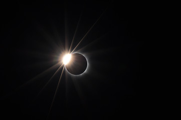 Total solar eclipse, photograph of the phenomenon, Fiji Island year 2012