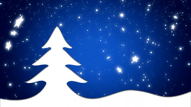 Merry Christmas and happy new year background blue and Christmas tree