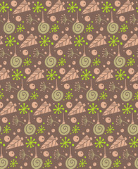 Christmas seamless pattern with fir tree