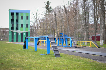 empty obstacle course on the outdoors