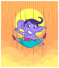 illustration of Lord Ganpati background for Ganesh Chaturthi 