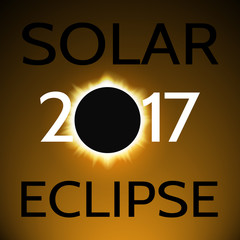 Poster of a total sun / solar eclipse 2017. Vector illustration
