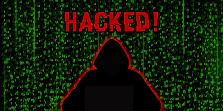Conceptual image of hacker. Connected background & wallpaper