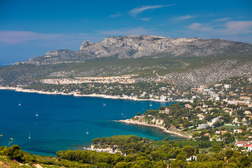 Fototapeta na wymiar Top view of the Cassis coastline