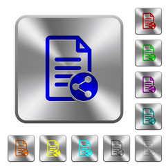 Share document rounded square steel buttons