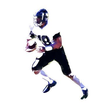 Abstract american football player silhouette, geometric athlete