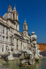 Fototapeta na wymiar Fountain of the Four River on Navona square in Rome, Italy