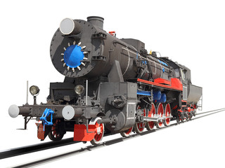 locomotive isolated over white
