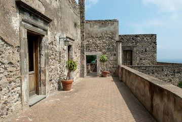 Fototapeta na wymiar Ischia; Castello Aragonese, a terrace.