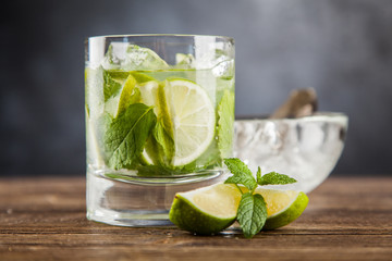 Mojito cocktail on dark background