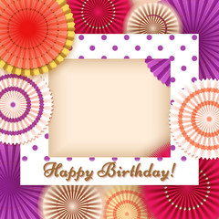 Naklejka premium invitation with frame and paper flower.