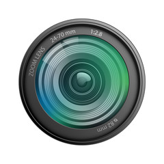 Camera lens isolated on white background vector illustration