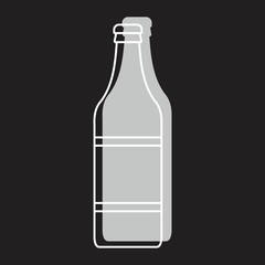 Bottle alcohol beer in line with color silhouette style icon vector illustration