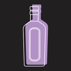 Bottle alcohol vodka in line with color silhouette style icon vector illustration