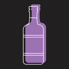 Bottle alcohol wine in line with color silhouette style icon vector illustration
