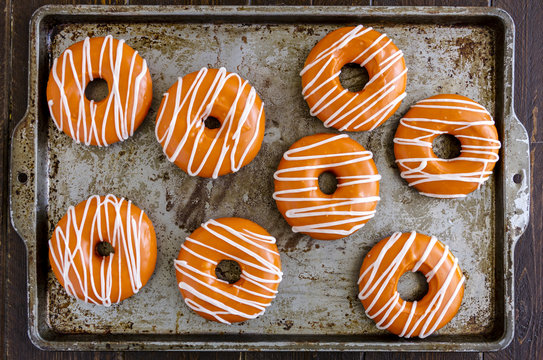 Homemade Baked Pumpkin Donuts with Glaze